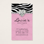Earring Display Cards Niedlich Zebra Lace Juwelen (Rückseite)