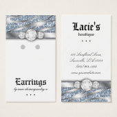 Earring Display Cards Niedlich Zebra Sparkle Schmu (Vorne & Hinten)