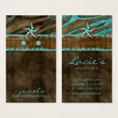 Earring Display Cards Niedlich Zebra Star Juwelier (Vorne & Hinten)