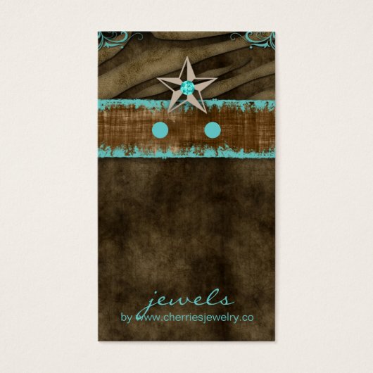 Earring Display Cards Niedlich Zebra Star Juwelier (Vorderseite)