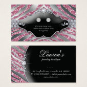 Earring Display Cards Schmuck Zebra Sparkle Pink (Vorne & Hinten)