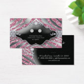 Earring Display Cards Schmuck Zebra Sparkle Pink (Schreibtisch)