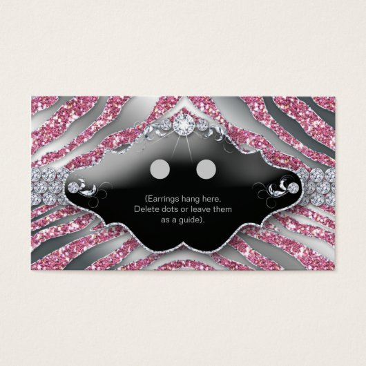 Earring Display Cards Schmuck Zebra Sparkle Pink (Vorderseite)