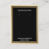 Earring Display Elegant Gold Border Visitenkarte (Vorderseite)