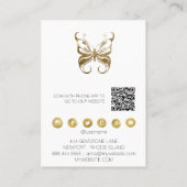 *~* EARRING DISPLAY QR Gold Glitzer Butterfly Visitenkarte (Rückseite)