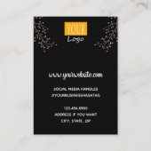 Earring Display Rose Gold Floral Visitenkarte (Rückseite)