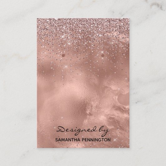 Earring Display Rose Gold Imitats Fossil & Glitzer Visitenkarte (Vorderseite)