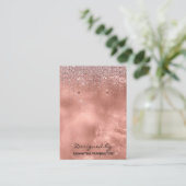 Earring Display Rose Gold Imitats Fossil & Glitzer Visitenkarte (Stehend Vorderseite)