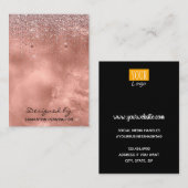 Earring Display Rose Gold Imitats Fossil & Glitzer Visitenkarte (Vorne/Hinten)