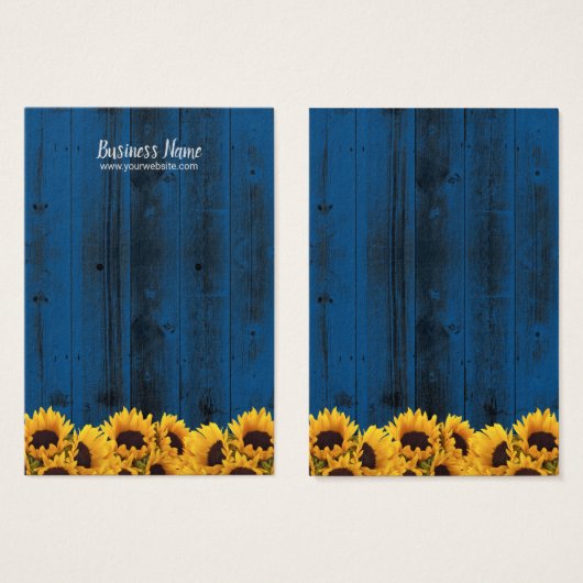 Earring Display rustic Sonnenblumen Navy Blue Wood (Vorne & Hinten)