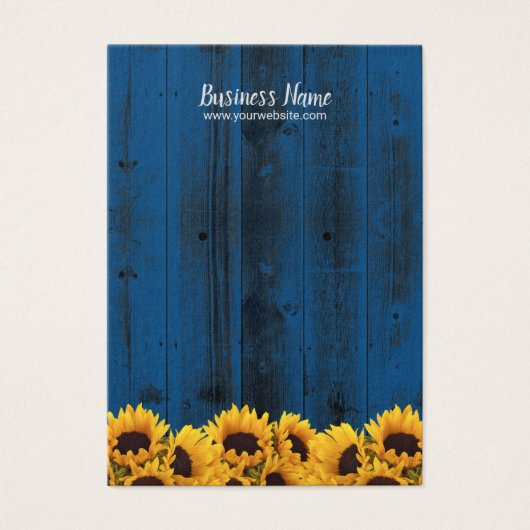 Earring Display rustic Sonnenblumen Navy Blue Wood (Vorderseite)