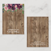 Earring Display| Rustikales Holz & Burgund Wasserf Visitenkarte (Vorne/Hinten)