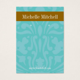Earring Holder - Business Card Blue Brown