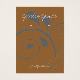 Earring Holder - Visitenkarte braun