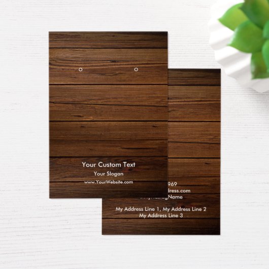 Earring Jewellery Display Card, Rustic Wood Ring (Schreibtisch)