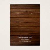 Earring Jewellery Display Card, Rustic Wood Ring (Vorderseite)