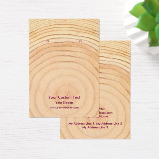 Earring Jewellery Display Card, Rustic Wood Ring (Schreibtisch)