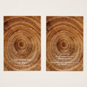 Earring Jewellery Display Card, Rustic Wood Ring (Vorne & Hinten)