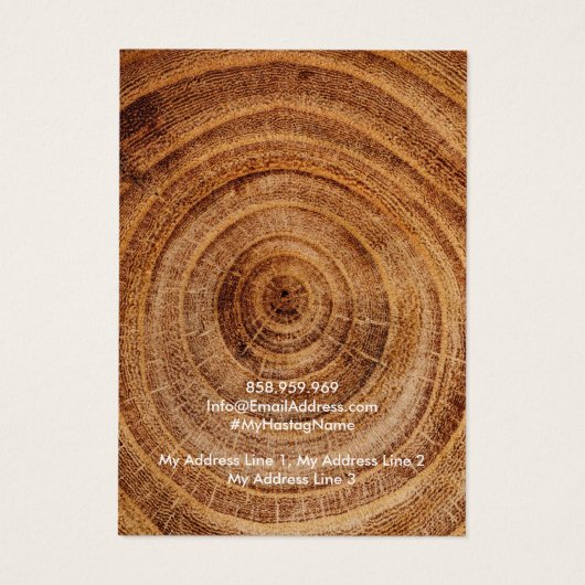 Earring Jewellery Display Card, Rustic Wood Ring (Rückseite)
