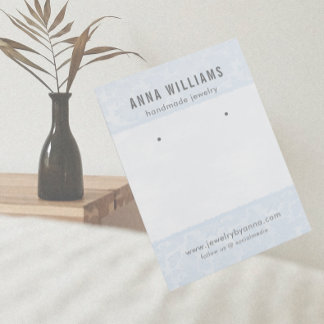 Earring Jewelry Display Card • Blue Floral Lace