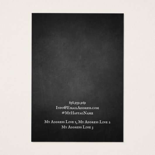 Earring Jewelry Display Card, Rustic Chalkboard (Rückseite)