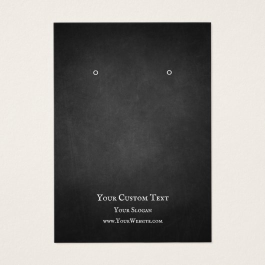 Earring Jewelry Display Card, Rustic Chalkboard (Vorderseite)