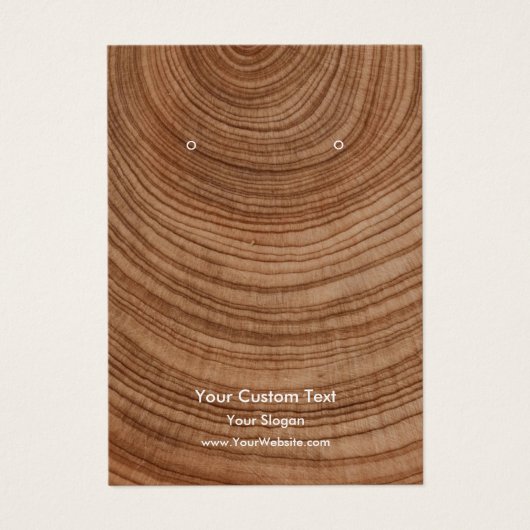 Earring Jewelry Display Card, Rustic Wood Ring (Vorderseite)