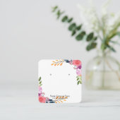 Earring Jewelry Display Holder ・ Watercolor Floral Quadratische Visitenkarte (Stehend Vorderseite)