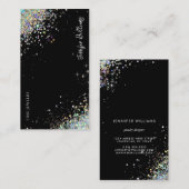 Earring Jewelry Holographic Glitzer Black Display Visitenkarte (Vorne/Hinten)