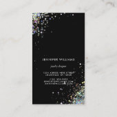 Earring Jewelry Holographic Glitzer Black Display Visitenkarte (Rückseite)