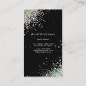 Earring Jewelry Holographic Glitzer Black Display Visitenkarte (Rückseite)