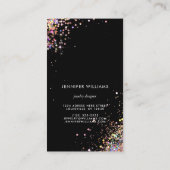Earring Jewelry Holographic Glitzer Black Display Visitenkarte (Rückseite)