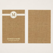 Earring & Jewelry Rustic Burlap Display Card (Vorne & Hinten)