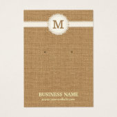 Earring & Jewelry Rustic Burlap Display Card (Vorderseite)