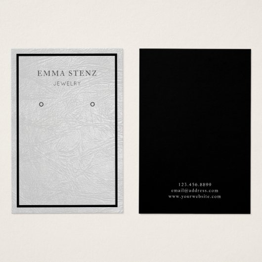 Earring Juwelier Display Card ・ Chic Leather (Vorne & Hinten)