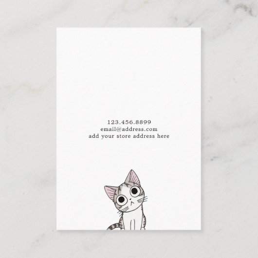 Earring Juwelier Display Card ・ Niedliche Kitten C Visitenkarte (Rückseite)