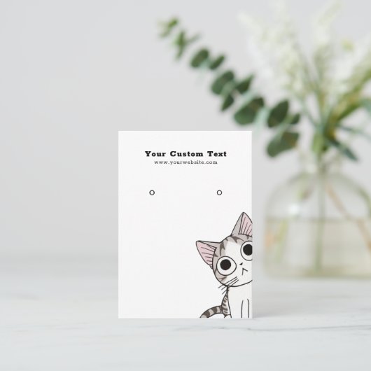 Earring Juwelier Display Card ・ Niedliche Kitten C Visitenkarte (Stehend Vorderseite)