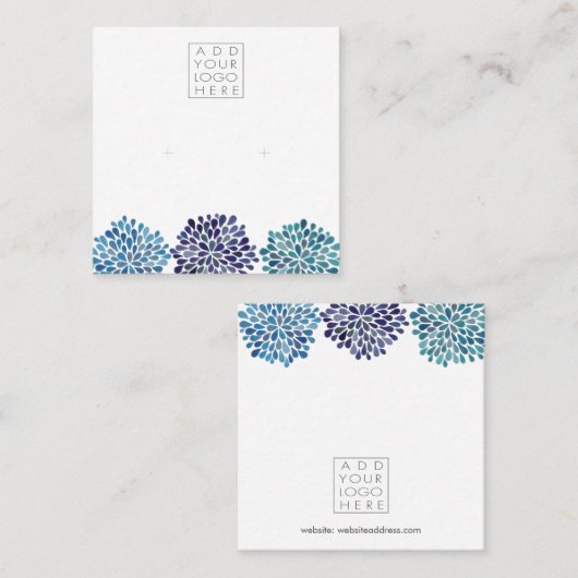 Earrings Backing Cards Add Your Own Logo Quadratische Visitenkarte (Vorne/Hinten)