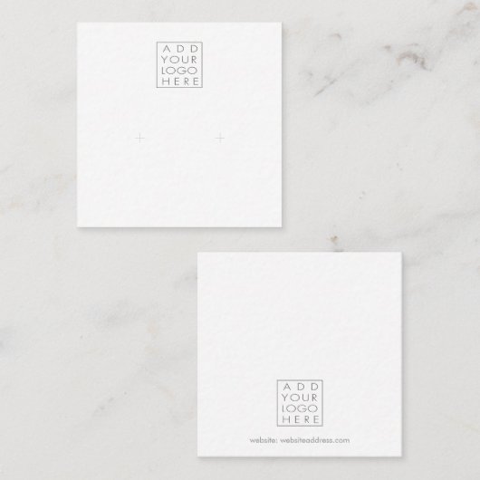 Earrings Backing Cards Add Your Own Logo Quadratische Visitenkarte (Vorne/Hinten)