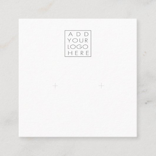 Earrings Backing Cards Add Your Own Logo Quadratische Visitenkarte (Vorderseite)