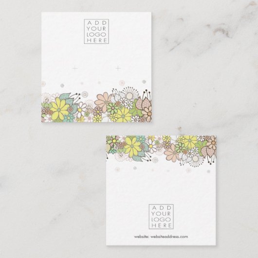 Earrings Backing Cards Add Your Own Logo Quadratische Visitenkarte (Vorne/Hinten)