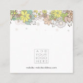 Earrings Backing Cards Add Your Own Logo Quadratische Visitenkarte (Rückseite)