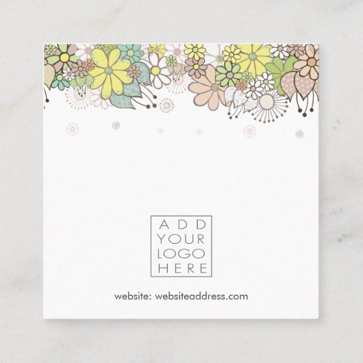 Earrings Backing Cards Add Your Own Logo Quadratische Visitenkarte (Rückseite)