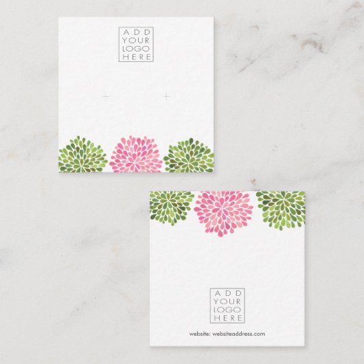 Earrings Backing Cards Add Your Own Logo Quadratische Visitenkarte (Vorne/Hinten)