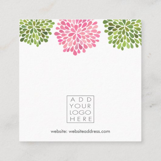 Earrings Backing Cards Add Your Own Logo Quadratische Visitenkarte (Rückseite)