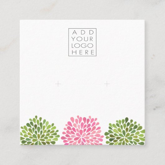 Earrings Backing Cards Add Your Own Logo Quadratische Visitenkarte (Vorderseite)