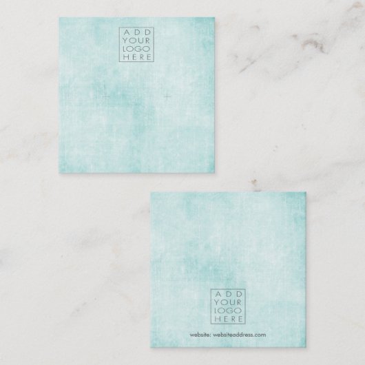 Earrings Backing Cards Aqua Add Your Own Logo Quadratische Visitenkarte (Vorne/Hinten)