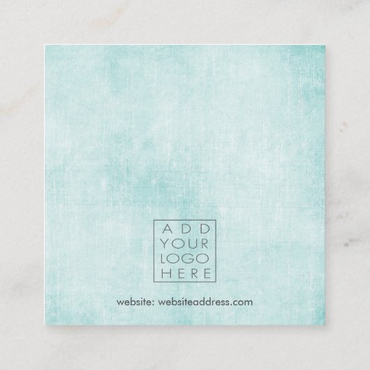 Earrings Backing Cards Aqua Add Your Own Logo Quadratische Visitenkarte (Rückseite)