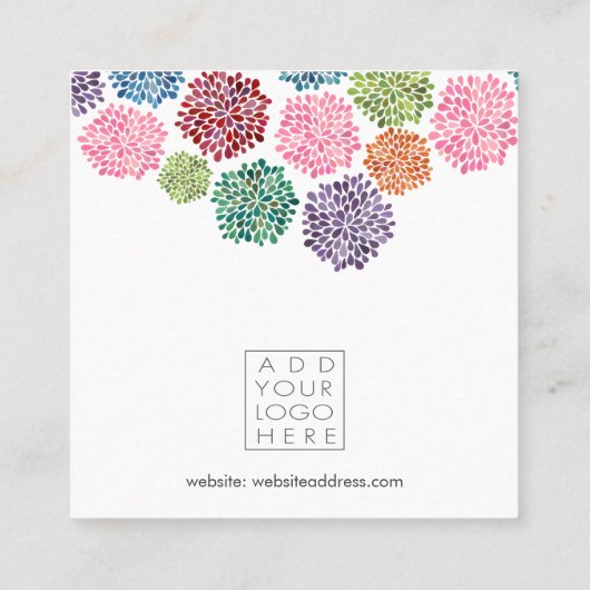 Earrings Backing Cards Rainbow Add Your Own Logo Quadratische Visitenkarte (Rückseite)