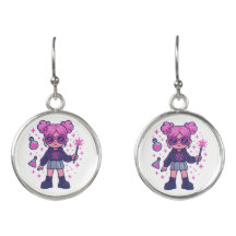 Earrings Kawaii Pink Witchy – Cute Magic Accessor